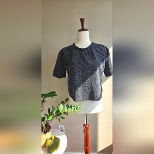 Zara Basic Black Speckled Crop Top - Size M